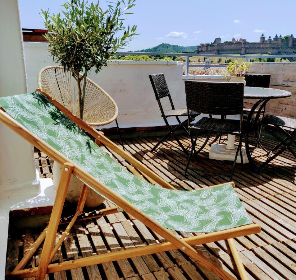 Appartement L'Oliveraie - La Cite Plein Les Yeux カルカソンヌ エクステリア 写真